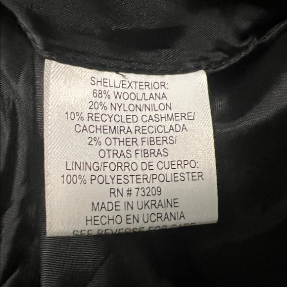 Marvin Richards Womens Dark Gray Wool/Cashmere/Nylon Pea Coat Coat LG EXCELLENT - Picture 6 of 6